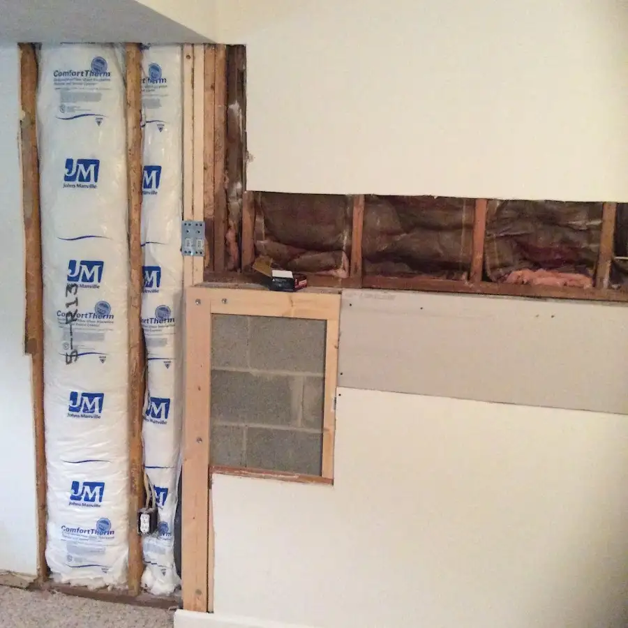 Wall insulation replacement during Basement Flood Cleanup in Medford